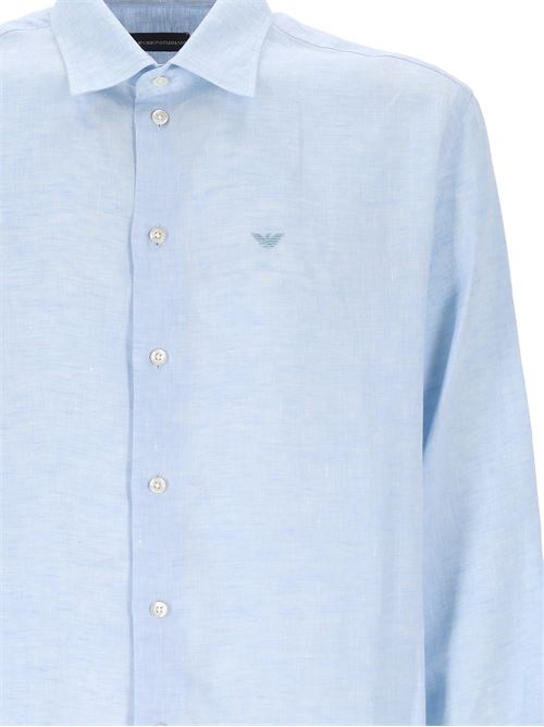 Men's long-sleeved linen shirt EMPORIO ARMANI | 01SM0L010F9700